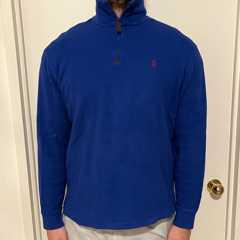 NWOT! Ralph Lauren Men's Blue Quarter-Zip Sweatshirt